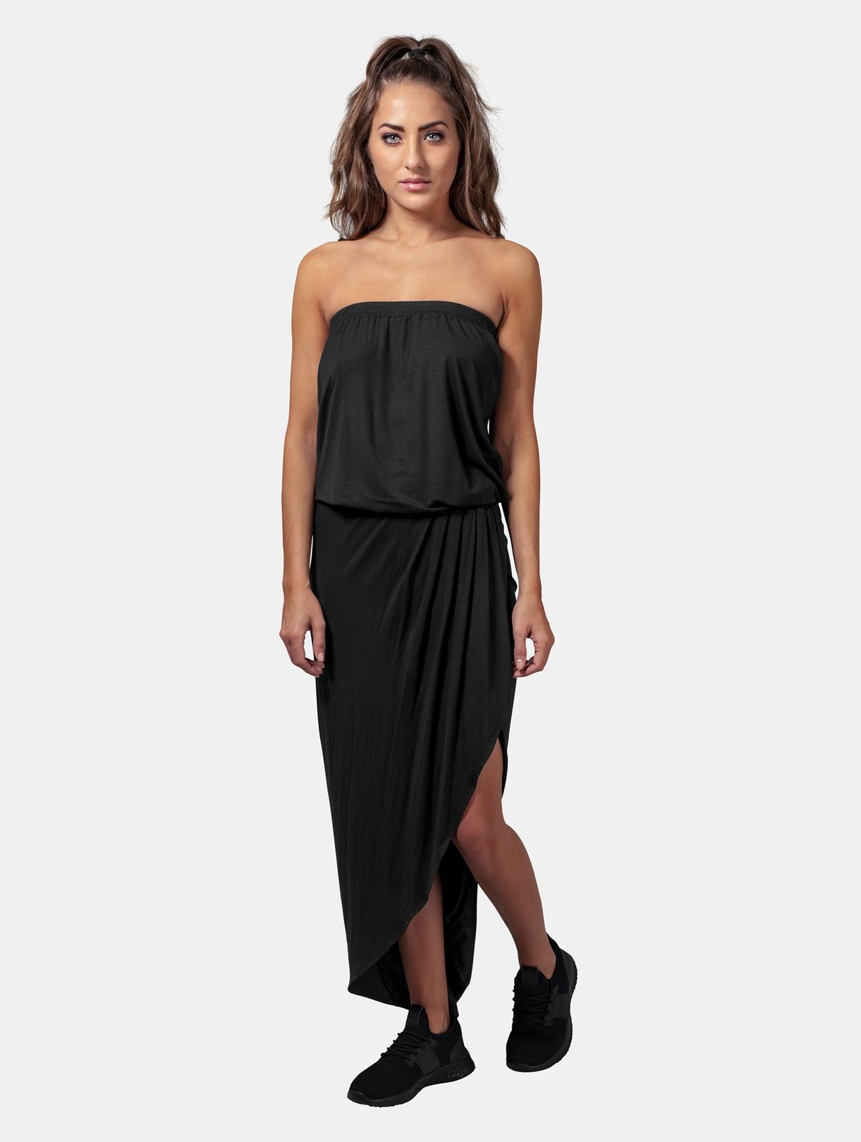 leichtes Urban Classics Damen Kleid Stretch 170 g/m² Schwarz