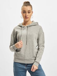 lässiger URBAN CLASSICS Damen Hoodie Kordelzug Kapuze 300 g/m² mit Baumwolle Grau