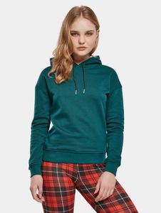weicher Urban Classics Damen Hoodie Kordelzug Rippbündchen 300 g/m² mit Baumwolle Grün