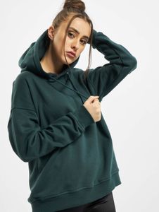 lässiger URBAN CLASSICS Damen Hoodie Rippbündchen Kapuze 300 g/m² mit Baumwolle Grün