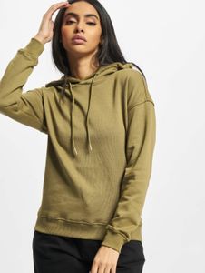 Comfortable Urban Classics women's hoodie with ribbed cuffs and hood, 300 g/m² cotton, olive green