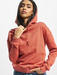 moderner Urban Classics Damen Hoodie Rippbündchen Kapuze 300 g/m² mit Baumwolle Rot