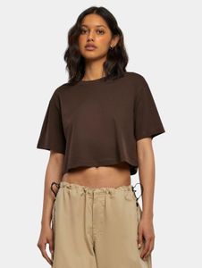 sportliches Urban Classics Damen T-Shirt Oversize 140 g/m² mit Baumwolle Braun