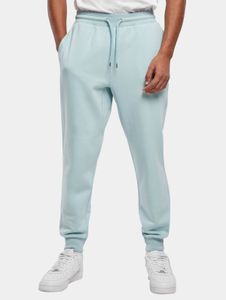 Versatile URBAN CLASSICS men's trousers with drawstring and pockets, 300 g/m² cotton, blue