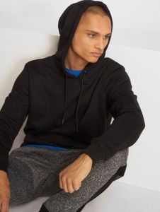 Comfortable URBAN CLASSICS men's hoodie with drawstring and ribbed cuffs, 300 g/m² cotton, black