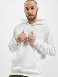 lässiger Urban Classics Herren Hoodie Rippbündchen Kapuze 300 g/m² mit Baumwolle Weiß