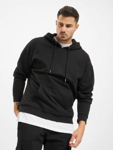 lässiger URBAN CLASSICS Herren Hoodie Kordelzug Rippbündchen 280 g/m² Schwarz