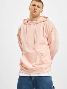 Casual Urban Classics men's hoodie with drawstring, rib knit, 280 g/m², pink