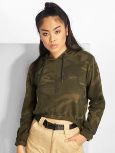 weicher Urban Classics Damen Hoodie Kordelzug Rippbündchen 250 g/m² mit Baumwolle Camouflage