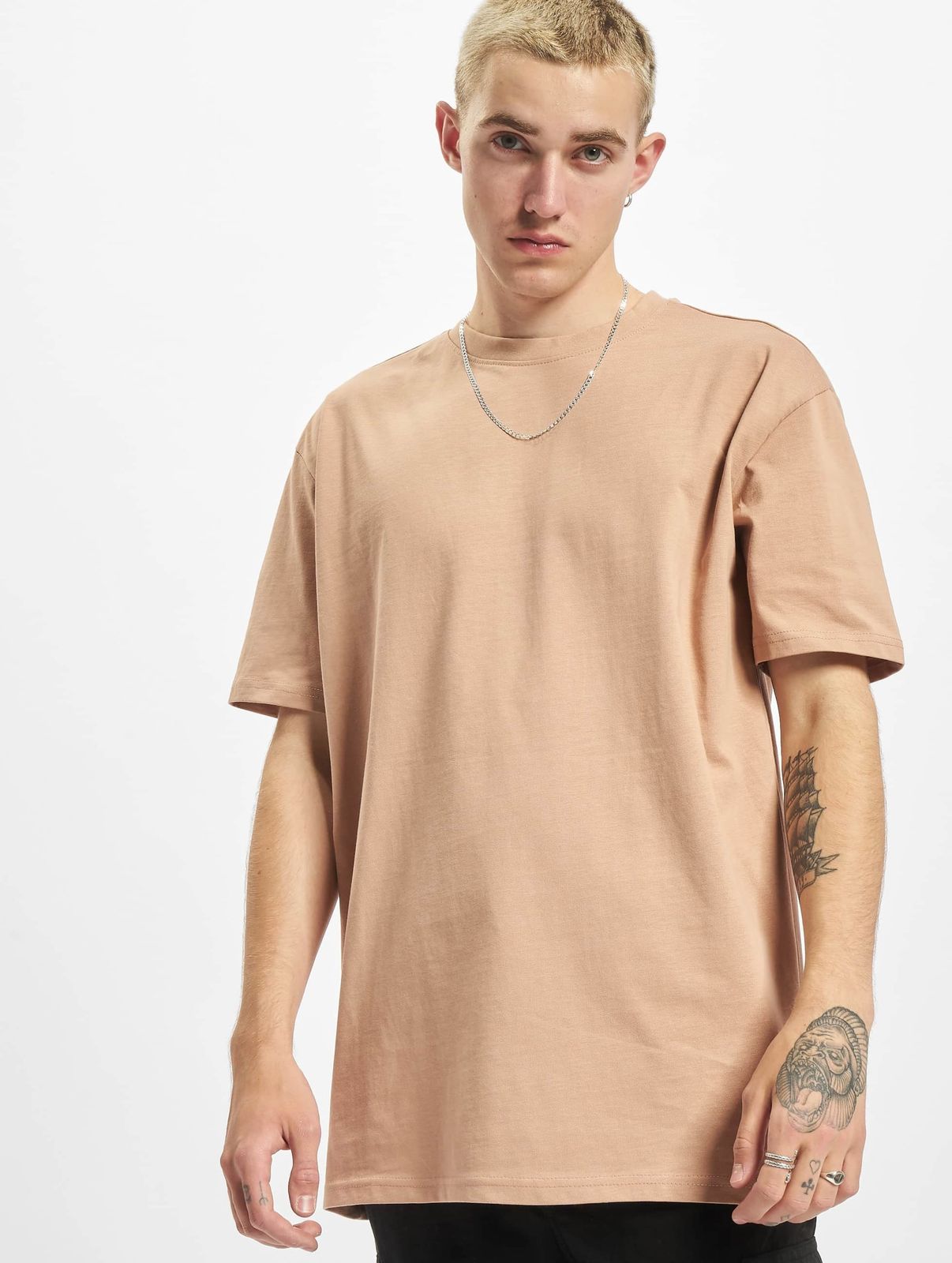 lässiges Urban Classics Herren T-Shirt Oversize 240 g/m² mit Baumwolle Alt-Rosa