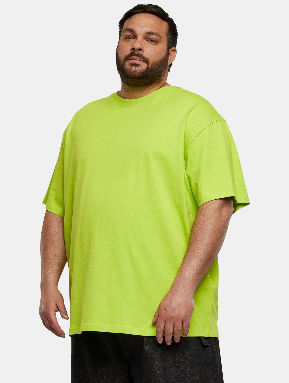 lässiges Urban Classics Herren T-Shirt 240 g/m² mit Baumwolle Lime-Grün