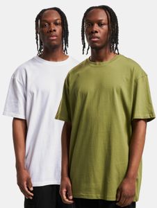 lässiges Urban Classics Herren T-Shirt Oversize 240 g/m² mit Baumwolle Grün/Weiß
