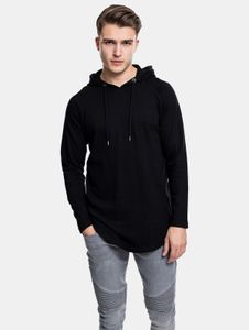 lässiger Urban Classics Herren Hoodie Kordelzug Rippstrick 230 g/m² mit Baumwolle Schwarz