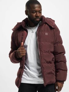 moderne URBAN CLASSICS Herren Jacke Reißverschluss Kapuze 139 g/m² Bordeaux-Rot