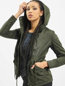 Veste femme Simple Urban Classics avec cordon de serrage et fermeture éclair, coton 250 g/m², kaki
