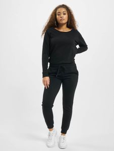 feminines URBAN CLASSICS Damen Kleid 240 g/m² mit Baumwolle Schwarz