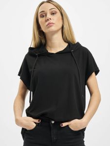 lässiger URBAN CLASSICS Damen Hoodie große Kapuze Kordelzug 150 g/m² Schwarz