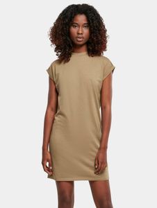 feminines Urban Classics Damen Kleid 140 g/m² mit Baumwolle Beige