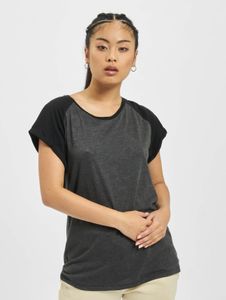 sportliches Urban Classics Damen T-Shirt 140 g/m² mit Baumwolle Grau/Schwarz