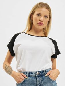 lässiges Urban Classics Damen T-Shirt 140 g/m² mit Baumwolle Weiß/Schwarz