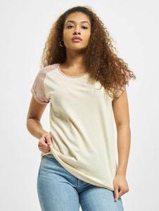 bequemes Urban Classics Damen T-Shirt 140 g/m² mit Baumwolle Creme-Beige/Alt-Rosa