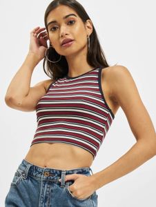 lässiges Urban Classics Damen T-Shirt Stretch 190 g/m² Blau/Weiß/Rot