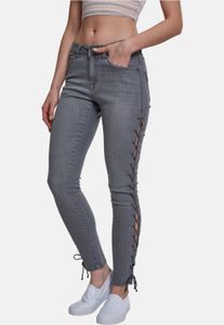 moderne Urban Classics Damen Jeans Skinny Fit Stretch Taschen mit Baumwolle Grau