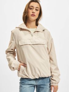 moderne Urban Classics Damen Jacke Kordelzug Reißverschluss 78 g/m² Beige