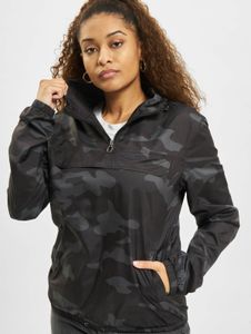 stylische Urban Classics Damen Jacke große Kapuze Kordelzug 78 g/m² Camouflage