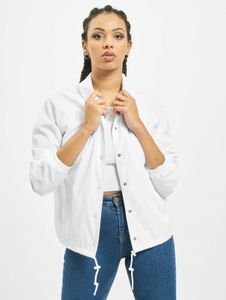 Chaqueta sencilla de mujer Urban Classics con cremalleras, bolsillos, 70 g/m², blanca.