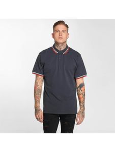 modernes Urban Classics Herren Polo-Shirt 220 g/m² mit Baumwolle Blau/Weiß/Rot