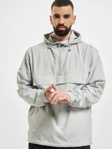 moderne Urban Classics Herren Jacke Reißverschluss Kapuze 78 g/m² Grau