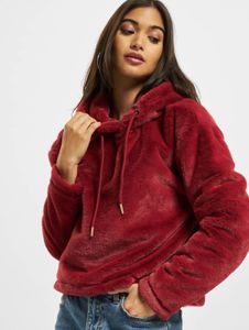 Sweat à capuche femme Casual Urban Classics, avec cordon de serrage, 385 g/m², rouge