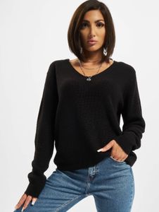modernes URBAN CLASSICS Damen Sweatshirt Rippbündchen Schwarz