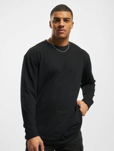 Casual URBAN CLASSICS men's T-shirt with ribbed cuffs, 220 g/m² cotton, black