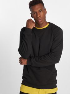 Sudadera casual Urban Classics para hombre con puños acanalados, 250 g/m² de algodón, color negro.