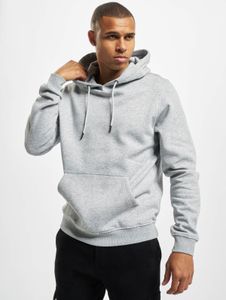 Sweat à capuche Soft Urban Classics pour homme, avec cordon de serrage, maille côtelée, 250 g/m², coton, gris