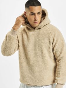 lässiger URBAN CLASSICS Herren Hoodie Rippstrick Rippbündchen 330 g/m² Beige