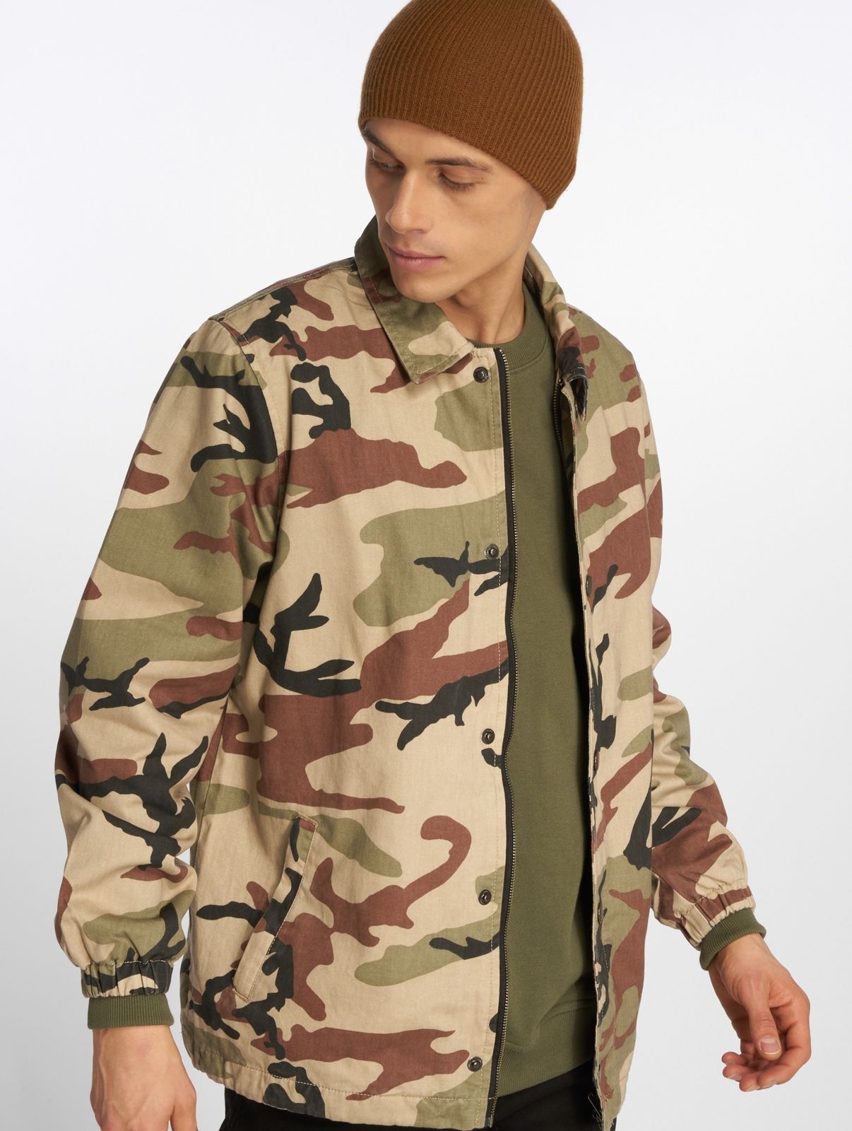 Urban Classics Herren Jacke Camouflage mit Kordelzug