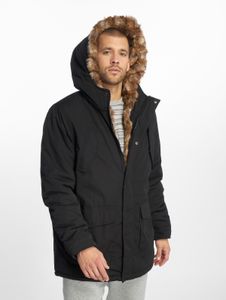 Casual Urban Classics men's jacket with pockets, ribbed cuffs, 153 g/m², black