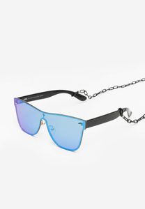 Cool Urban Classics unisex sunglasses with chain detail, black