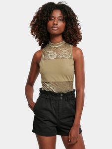 stilvolles Urban Classics Damen Kleid Stretch Reißverschluss 140 g/m² Beige