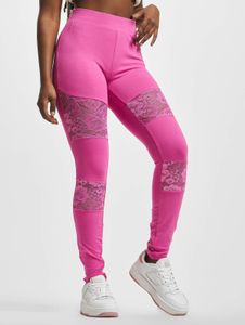 bequeme Urban Classics Damen Hose Stretch 225 g/m² mit Baumwolle Pink