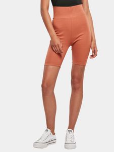 Comodi shorts da donna Urban Classics, elasticizzati 270 g/m², in cotone, color arancio terracotta.