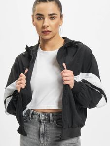 lässige Urban Classics Damen Jacke Kapuze 90 g/m² Schwarz/Weiß