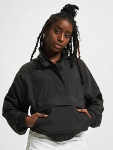 Chaqueta informal para mujer URBAN CLASSICS con cremallera y capucha, 78 g/m², negra.