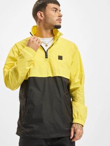 Giacca da uomo Simple Urban Classics con cerniere, tasche, 58 g/m², nero/giallo