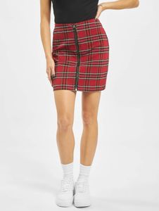 stilvolles Urban Classics Damen Kleid Stretch Reißverschluss 260 g/m² Rot/Schwarz