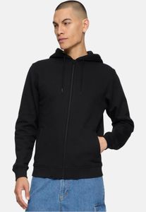 Sweat-shirt homme Casual Urban Classics, fermeture éclair, poignets côtelés, coton 380 g/m², noir