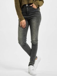 moderne Urban Classics Damen Jeans Skinny Fit Stretch Reißverschluss mit Baumwolle Grau